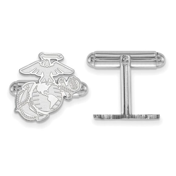 14k White Gold U.S. Marine Corps Cuff Links
